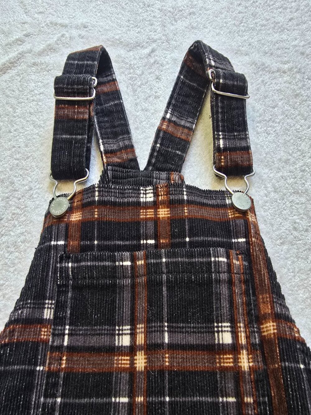 Art Class Girl's Corduroy Overall Dress - Black, Orange, And White - Picture 2 of 5